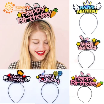 

Hot Sale LED Light Happy Birthday Headband Letter Crown Birthday Hat Adult Kids Decoration Glasses Photo Props Party Supplies