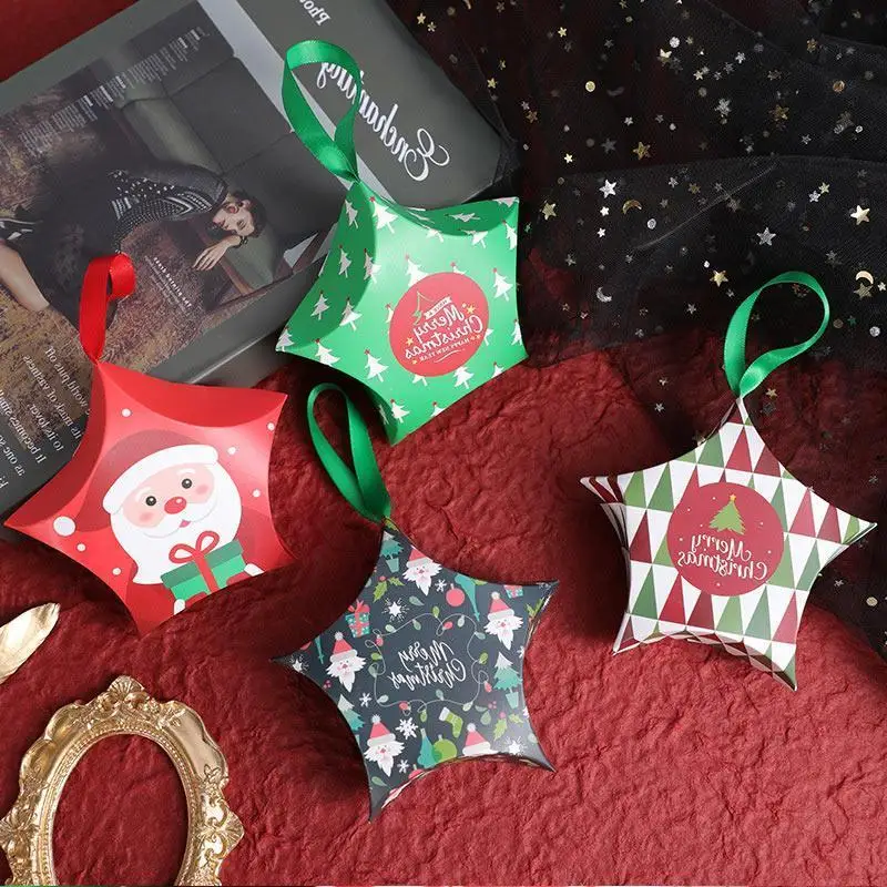 

Christmas Paper Gift Box Cartoon Santa Claus Gift Packaging Boxes Christmas Party Kid Candy Box Christmas Decorations Supplies
