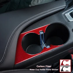 Autocollant porte gobelet en Fiber de carbone, pour Chevrolet Camaro 2016 2017 2018 2019, accessoires de décoration intérieure de voiture 