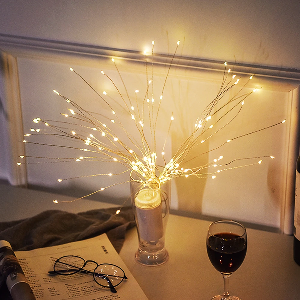 DIY фейерверки солнечная гирлянда для сада светодиодная Рождественская