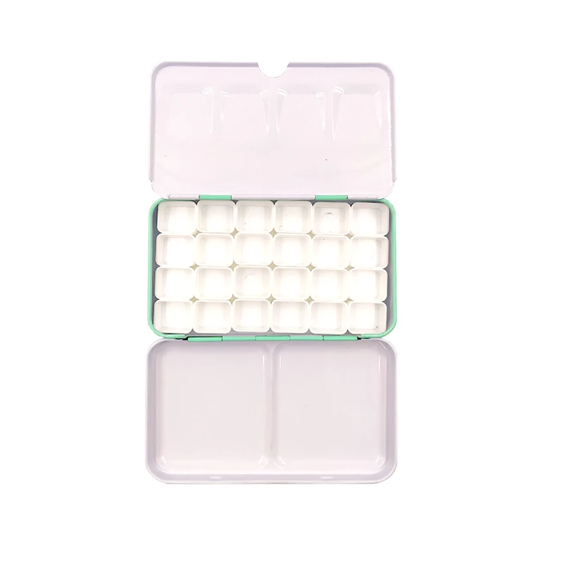 Color Empty Palette Case Tins Box Paint Storage Iron Box with 24 Half –  AOOKMIYA