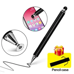2 em 1 stylus para tablet smartphone grosso desenho fino lápis capacitivo universal android tela móvel metal nota caneta de toque
