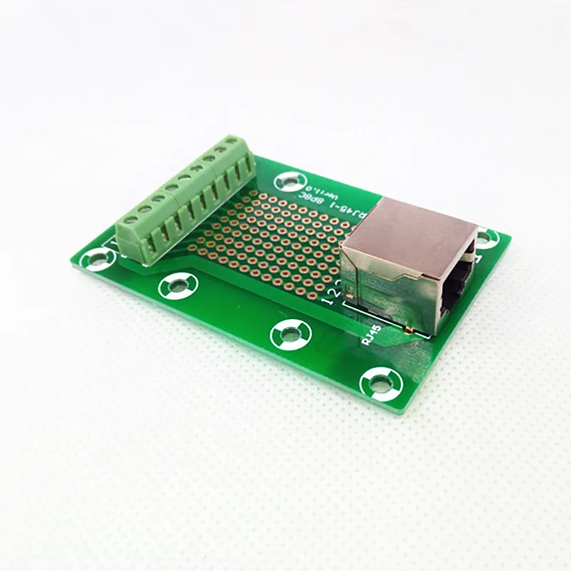 RJ45 8P8C под прямым углом Jack1-Way бусина Breakout Board, клеммный блок, разъем