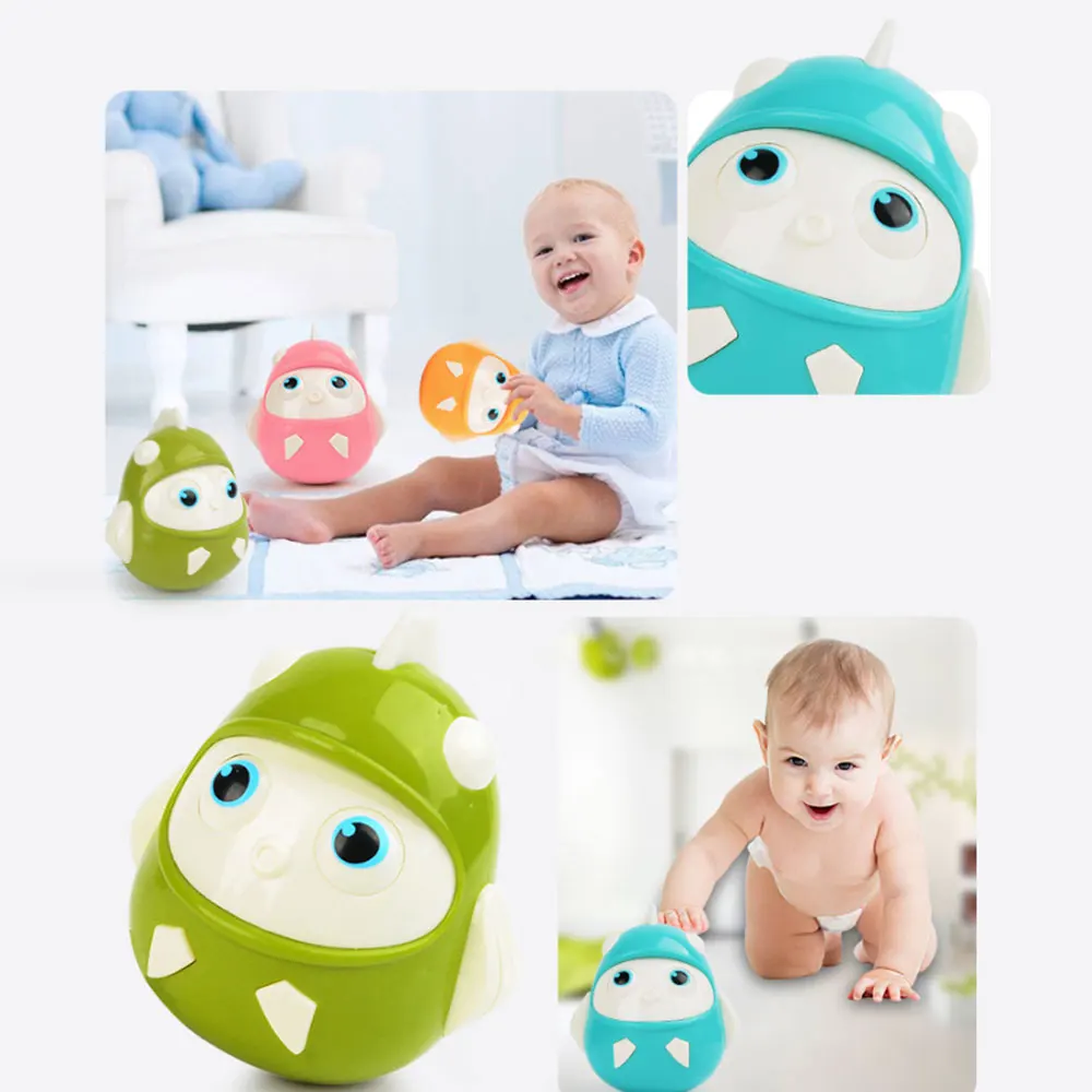 Baby Newborn Rattle Toys Nodding Tumbler Toys Kid Ring Bell Cute Roly-poly Educational Eco-friendly Baby Development Toys Gifts