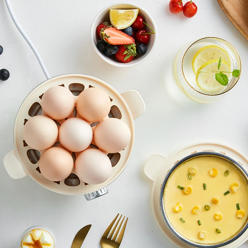 220V 2 Layers Electric Egg Steamer Household Mini Egg Boiler Corn Egg Custard Milk Steaming Machine For Breakfast