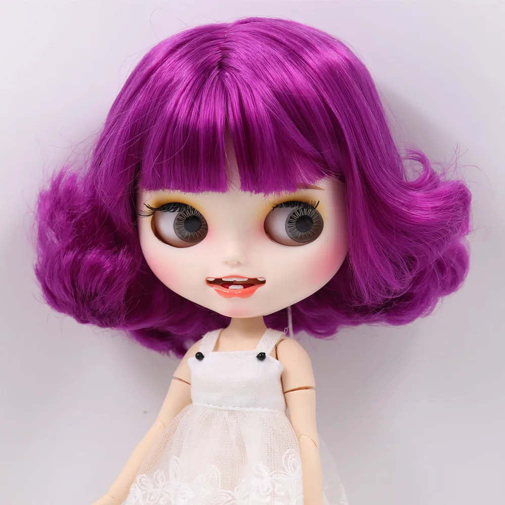 Ледяной обнаженный Blyth кукла No. BL732 фиолетовые волосы резные губы открытый рот матовые индивидуальные лицо соединение тела 1/6 bjd