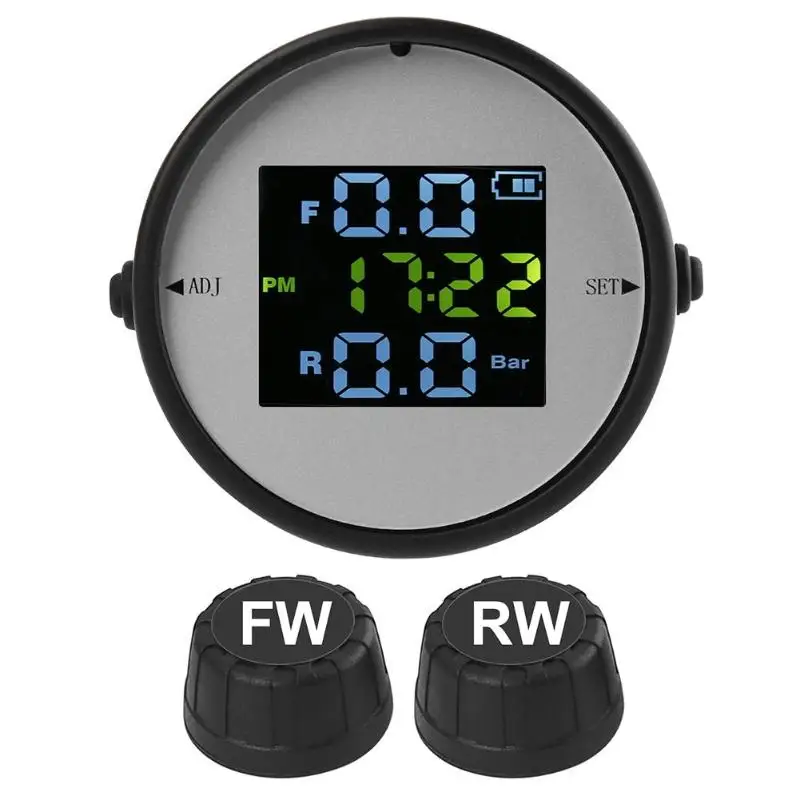 Lcd Система контроля давления в шинах для мотоциклов TPMS с 2 внешними датчиками