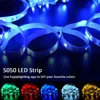 (EU Plug) LED Strip Light RGB 5050 Music Sync Color Changing  Sensitive Built-in Mic, App LED Lights DC12V Flexible 3