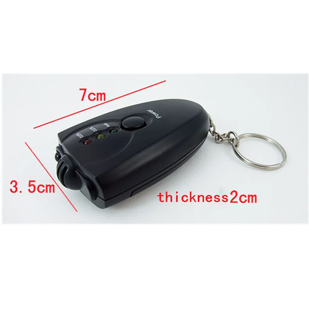 Mini Professional Alcohol Meter Analyzer Key Chain Portable Red Light LED Flashlight Alcohol Breath Tester Breathalyzer