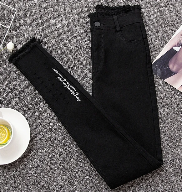 Black 4xl плюс размер Винтаж осень зима женские брюки Свободные Высокая талия Повседневный стиль черные белые длинные узкие брюки женские A5556 - Цвет: Black