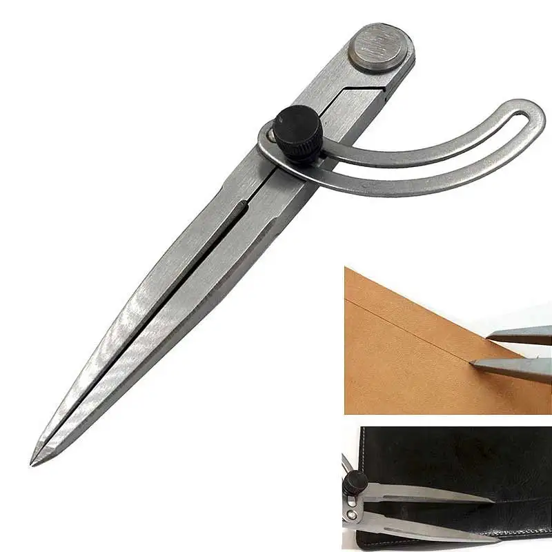 Spacing Compass Adjustable Leather Craft Rotating Tool Scriber DIY Edge Creaser Stitch Sewing Leather Metal Craft Marking Tools