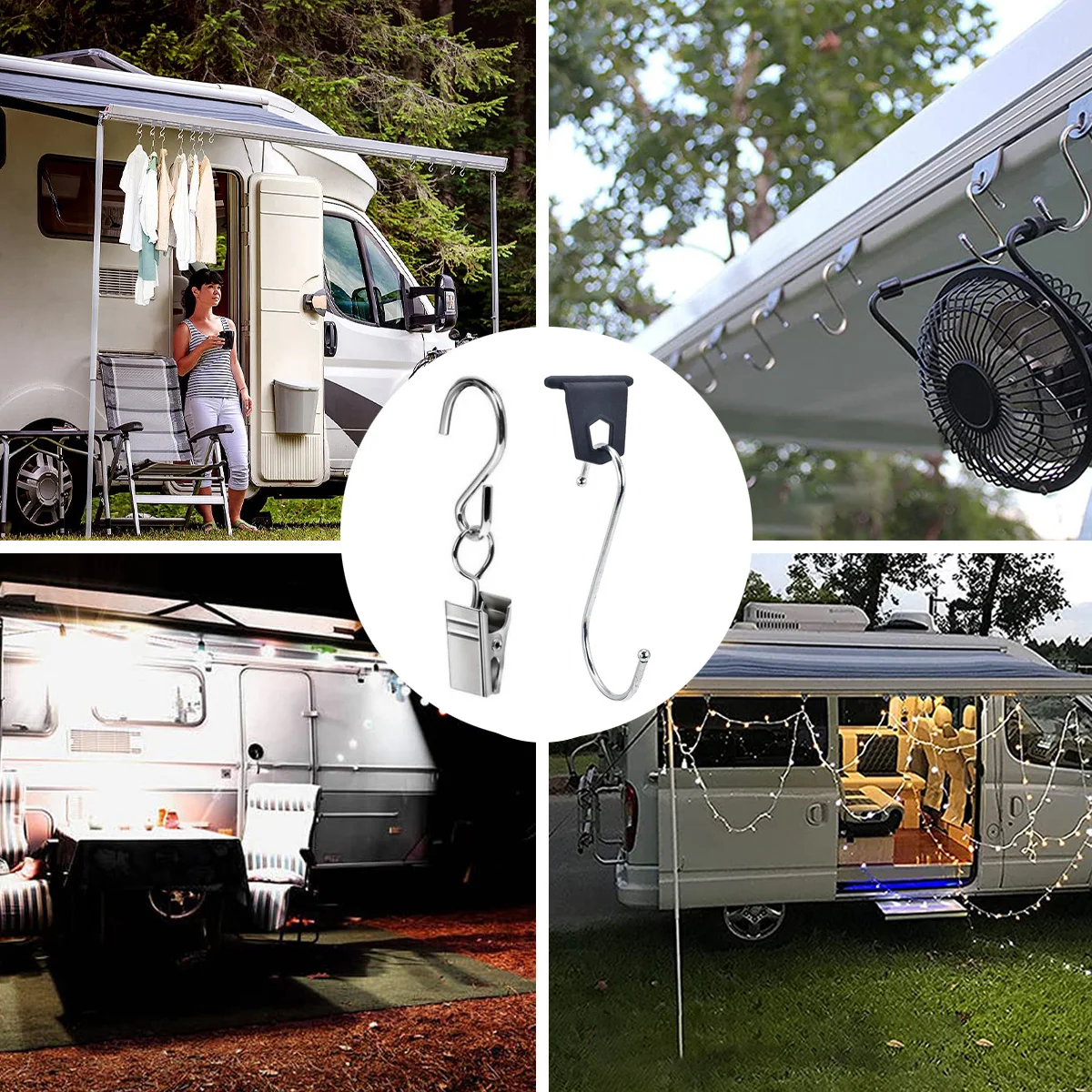 16 Pairs Camper Awning Hooks Rv Accessories Sshaped Easy To Install