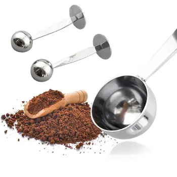

2in1 Coffee Tamper Stainless Steel Measurings Spoon Scoop with Stand Espresso Coffee Beans Tea Spoon Coffeeware Kitchen Gadgets