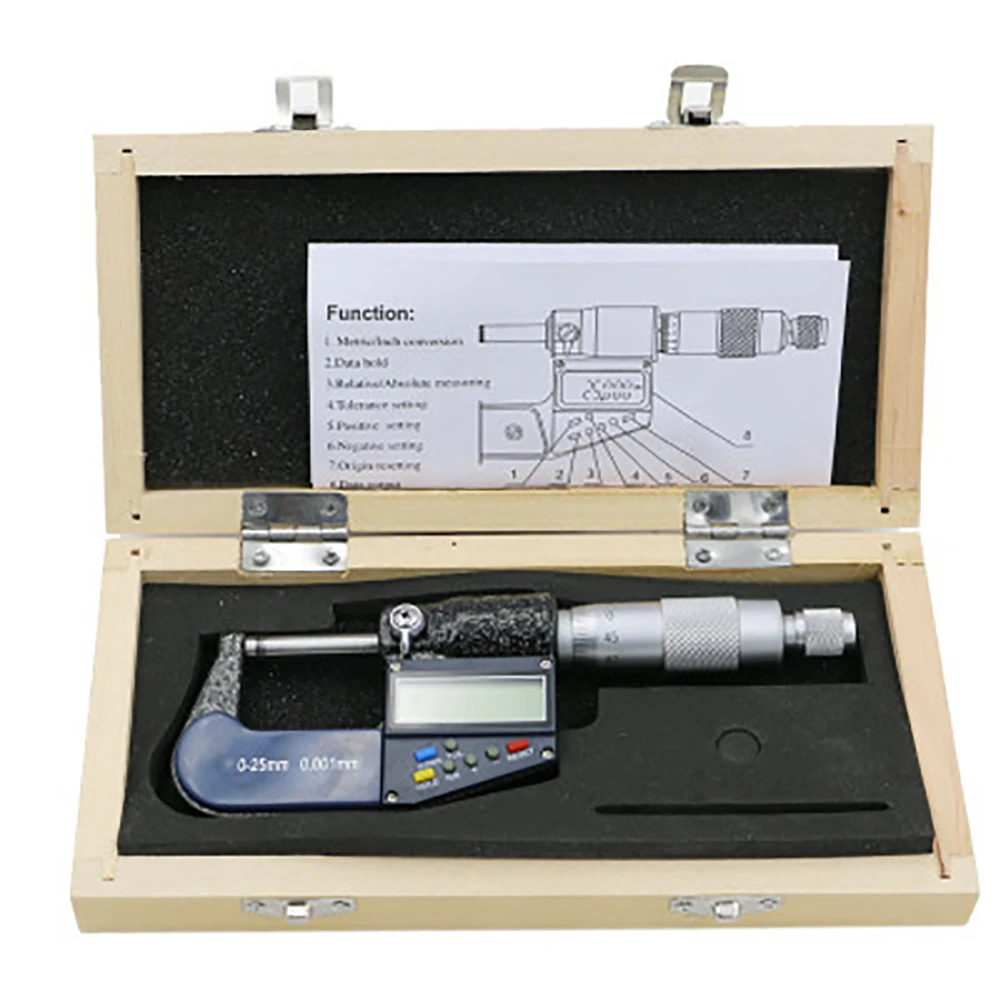 

Alloy Portable Battery Powered Caliper Gauge Electronic 0.001mm Measuring Tool LCD Display Accurate Digital Micrometer Anti Slip