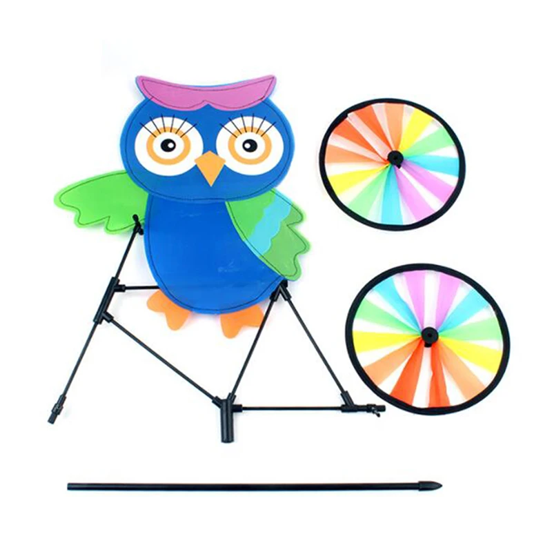 Милые 3D Животные Сова на велосипеде штифт ветряной мельницы Whirligig детские