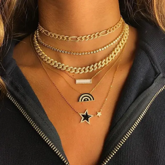 32+ 10 см Короткая Цепочка-чокер микро проложить прозрачное cz iced out bling открытая цепочка ожерелье для женщин хип-хоп ювелирные изделия