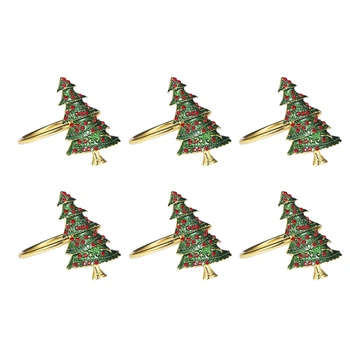 

6 Pack Wreath Napkin Rings for Wedding,Christmas, Thanksgiving and Home Kitchen for Casual or Formal