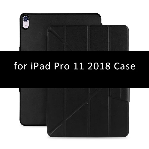 Для iPad Pro 11 чехол Pro 12,9 Магнитный чехол Funda Поддержка беспроводной зарядки для Apple Pencil из искусственной кожи умный чехол - Цвет: Black-11