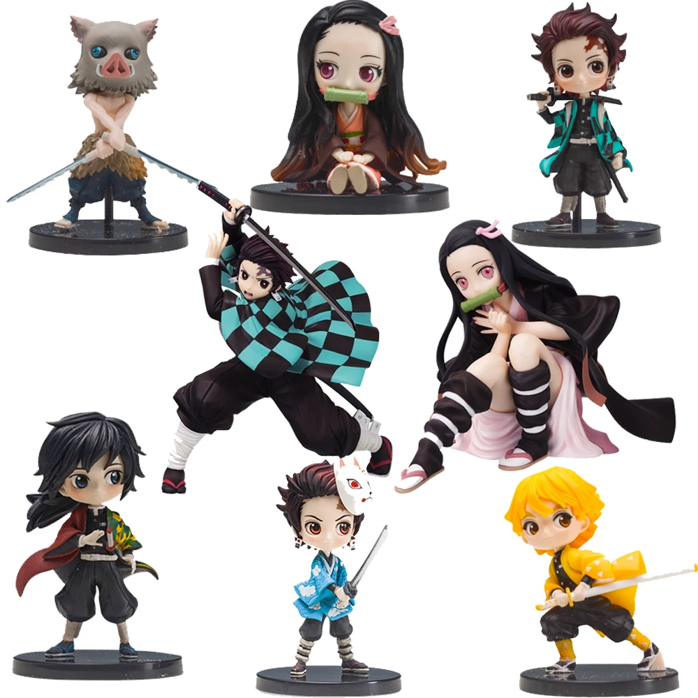 Agatsuma Zenitsu Kamado Nezuko Tanjirou Demon Slayer Kimetsu no Yaiba фигурка японского аниме ПВХ взрослые Фигурки игрушки