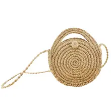 Новая женская сумка в богемном стиле, ручная работа, круглая соломенная плетеная сумка для леди, пляжная сумка, сумка-тоут, сумочка, прекрасный