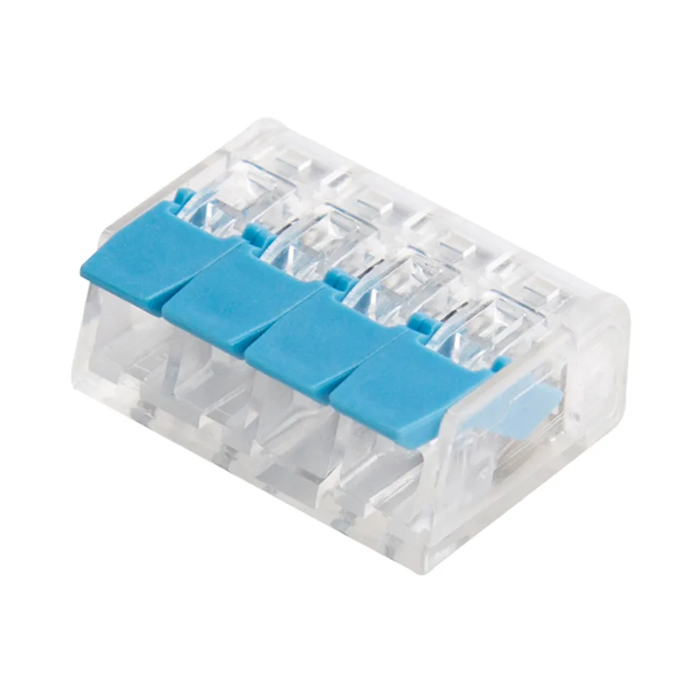 414-Blue 50/100 шт Мини Быстрый разъем провода разъем 222-412/413/414/415 Универсальный Компактный проводки проводника пуш-ап-в клеммный блок - Цвет: 414-Blue
