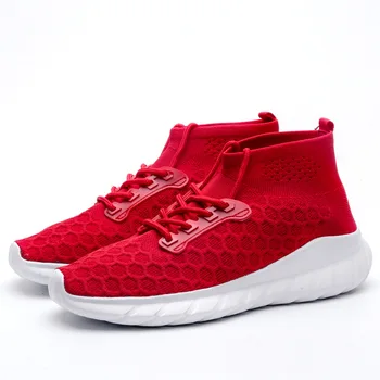 

Spring and autumn new high-top men's shoes fashion socks lightweight breathable fly-woven sneakers casual running men's shoes
