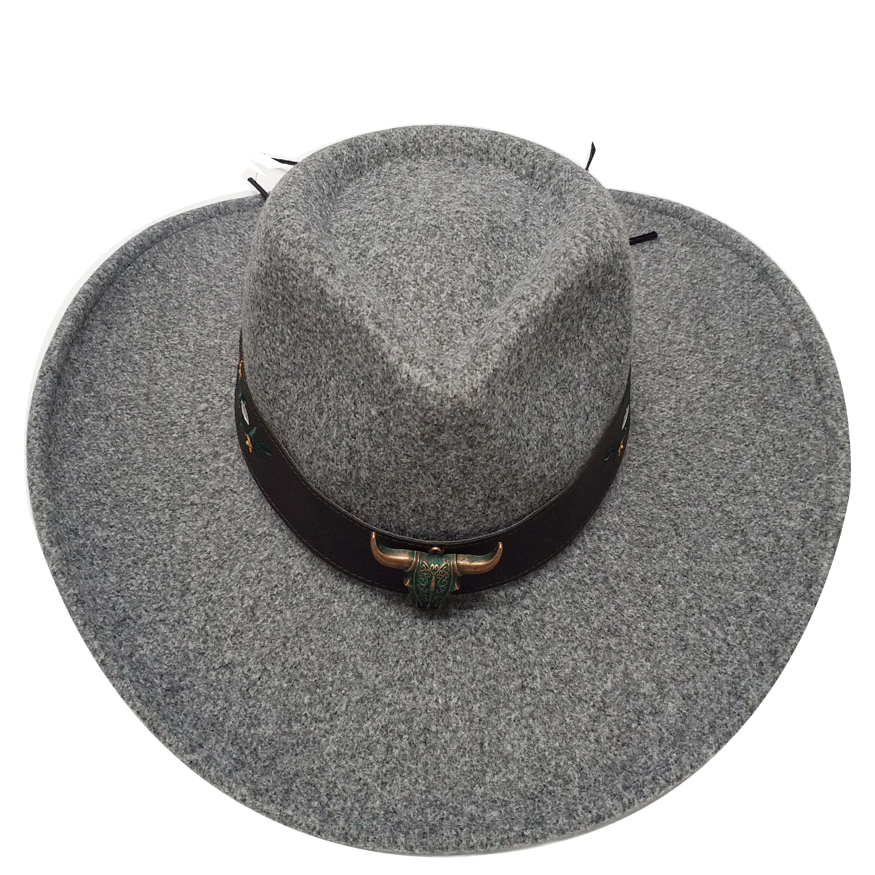 packable fedora MAN HAT Fedoras Jazz Cap Cowboy Hat New Tauren Embroidery Belt Black Fashion Panama Church Hat Autumn Wide Brim chapeu masculino grey fedora hat