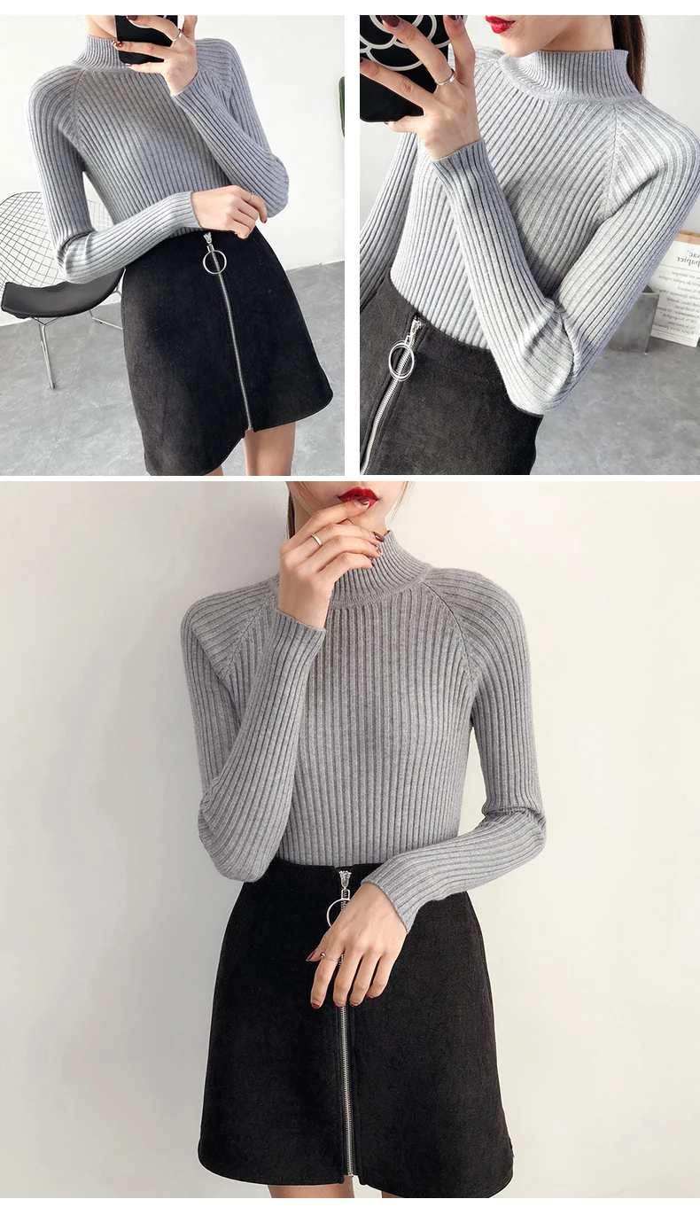 Turtleneck Womens Sweaters Winter Autumn Basic Sweater Women Pullover Women Knitted Long Sleeve Sweater Pull Clothes