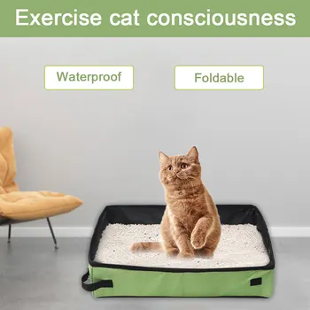 

Pet Litter Box Storage Holder Durable Rectangular Household Portable Foldable Easy Clean Outdoor For Puppy Cats Travel Toilet