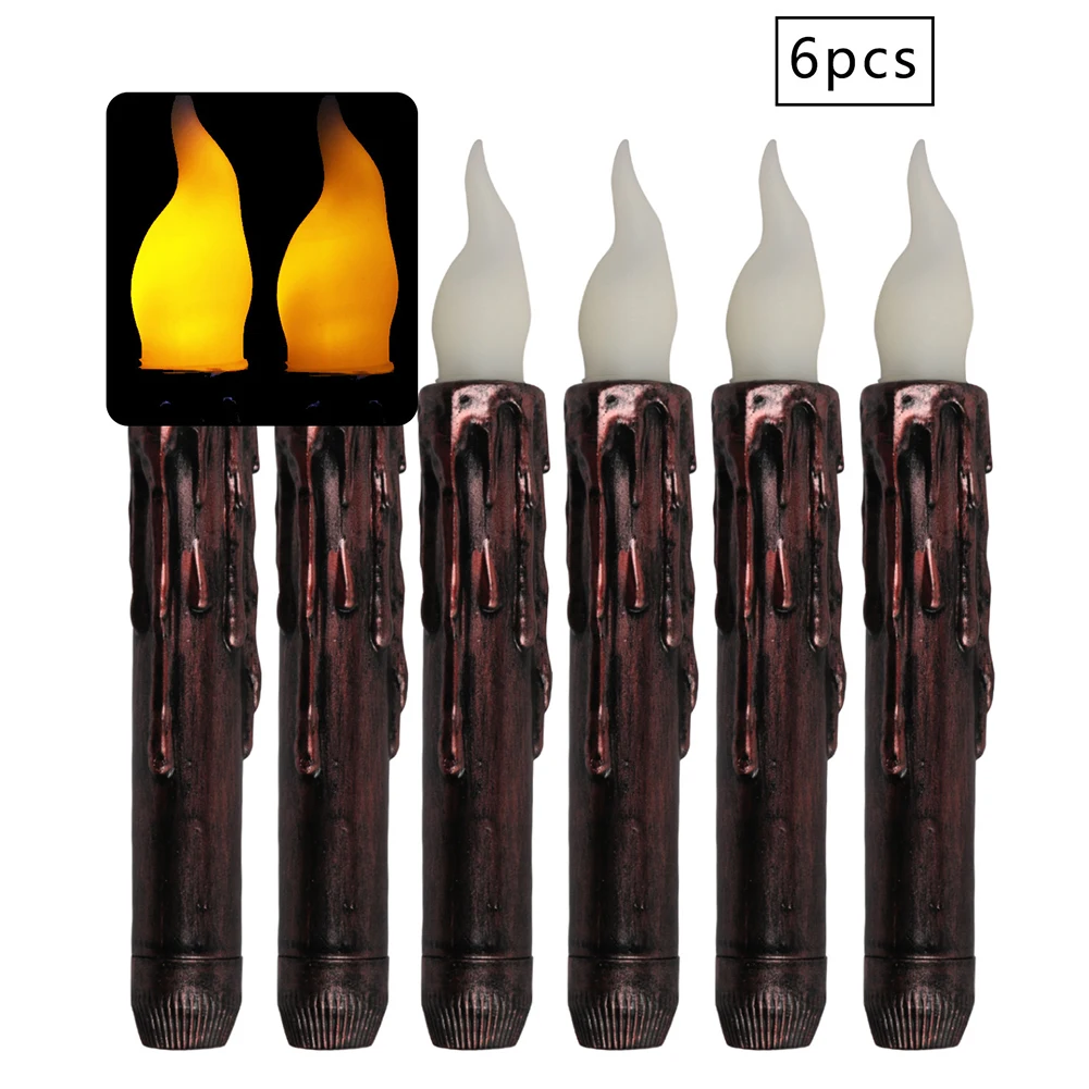 

Party Led Long Lasting Battery Operated Taper Festival Decoration Home Small Flickering Wedding Candle Light Holloween Flameless