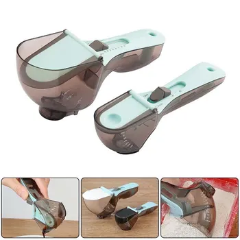 

Adjustable Measuring Cups And Spoons Baking Kitchen Cuisine Accessories Adjustable Measuring Scoop With Scale Measure Cup Set