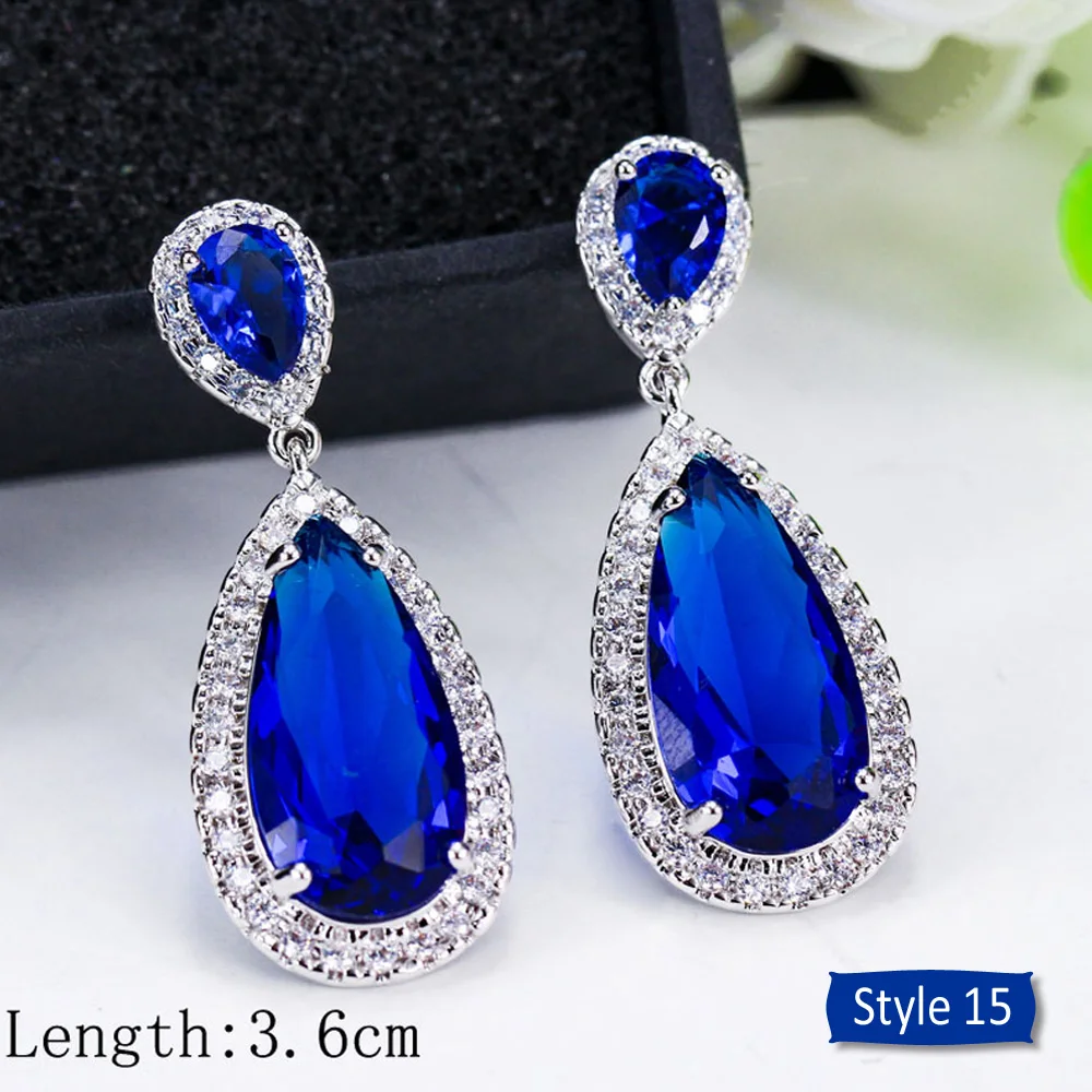 Ha2f6cf59e7ed44d2b1ce2a0ab0c0413aY - ThreeGraces Noble Big Cubic Zirconia Dark Blue Crystal Earring for Women Statement Round Flower Dangle Teardrop Earrings ER011