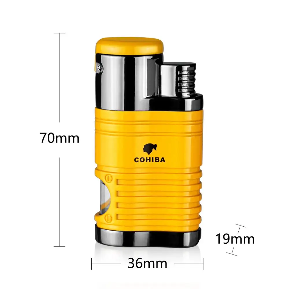 Зажигалка Cohiba для сигар сигарет табака 4 фонарь струйное пламя многоразовая с