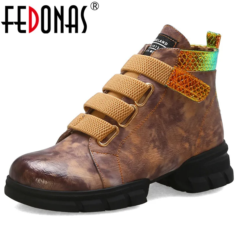 FEDONAS Winter Fashion Microfiber Leather Female Sports Short Boots Comfortable Women Ankle Boots Big Size Casual Shoes Woman