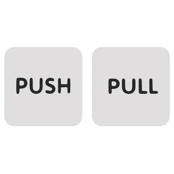 

1 Pair Push Pull Sticker Entrance Exit Durable Sticker for Salon