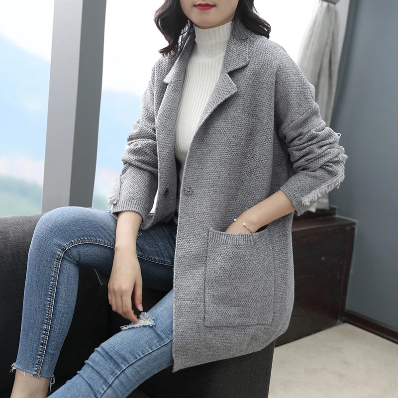 #Special Offers 2019 Jumper Women Sweaters And 9276 Real Photo New Knitted Cardigan Women's Pocket Sweater Coat 75-1 Floor, 4 Rows, 2 Shelves
