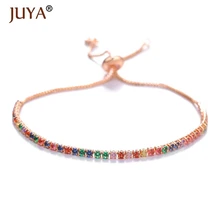 Женские браслеты модные Роскошные кубические Циркония Горный Хрусталь Браслет «Радуга» браслет регулируемый ползунок цепи ювелирные изделия femme