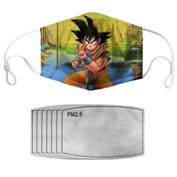

WHEREISART Dragonball Cartoon Designs Mask Drop Shipping Adult Face Mask with 7 Filters mascaras Unisex Reusable Custom