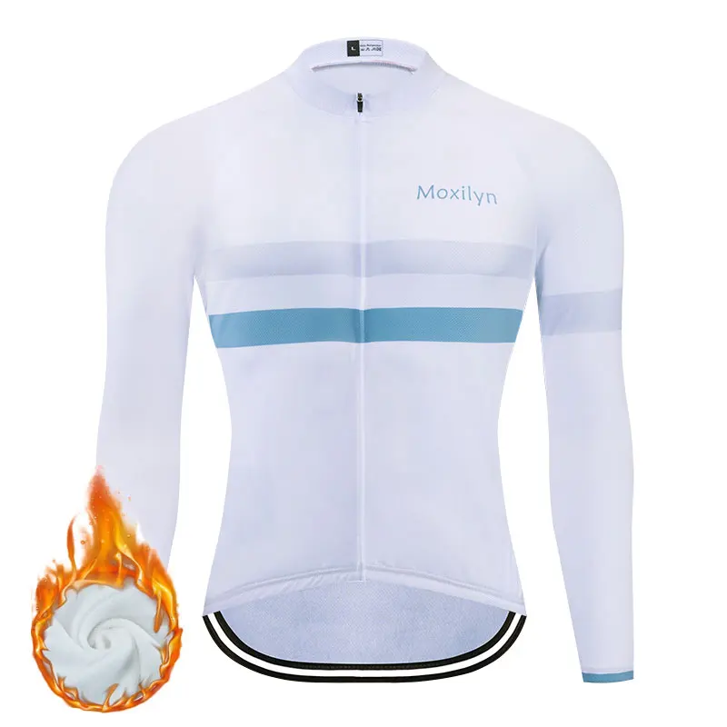 Winter jersey 1 Moxilyn, Мужская футболка с длинным рукавом для велоспорта, быстросохнущая велосипедная рубашка на молнии, Джерси для горного велосипеда, одежда для MTB, зимняя теплая одежда - Цвет: Winter jersey 1