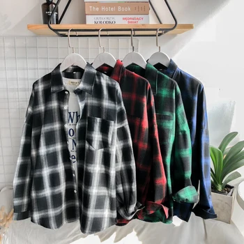 

Men Shirt Checkered 2020 Spring Autumn New Long Sleeve Flannel Plaid Shirt Men Office Style Business Casual Shirts 5XL Plus Size