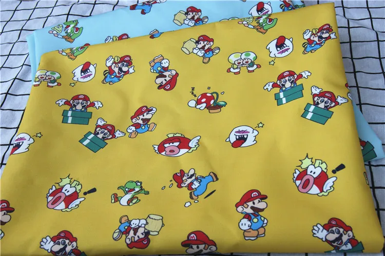 100*145 см мультфильм Super Mario Bros для лоскутного шитья Сделай Сам ткань холст чехол для дивана занавеска стеганое шитье tecido ткань тильда