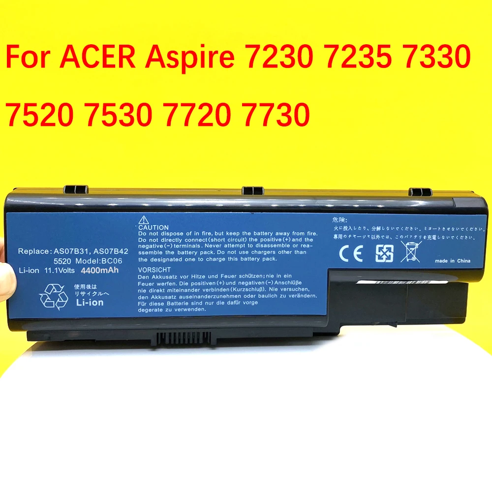 

AS07B51 Новый аккумулятор для ноутбука Acer Aspire 5920 5920G 5930 5930G 5935 7230 7235 7330 7520 7530 7720 7730 AS07B31 AS07B32