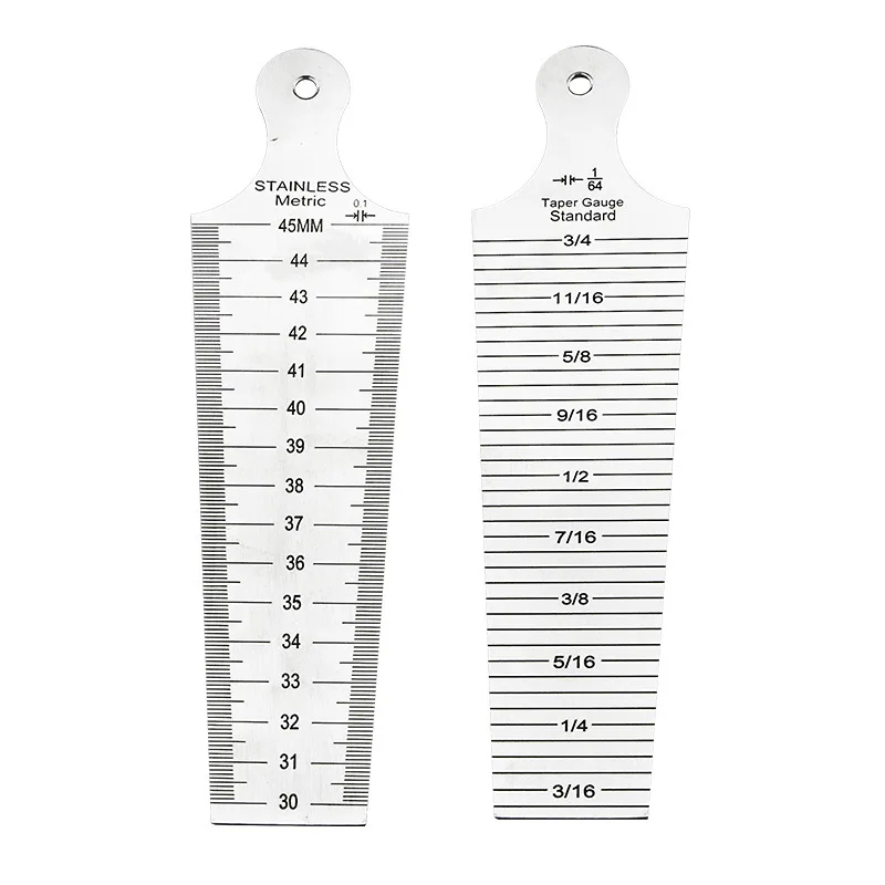 30-45/45-60 мм измеритель зазора клиновидный конический щуп двухсторонняя Метрическая имперская система из нержавеющей стали Высокоточный диаметр отверстия