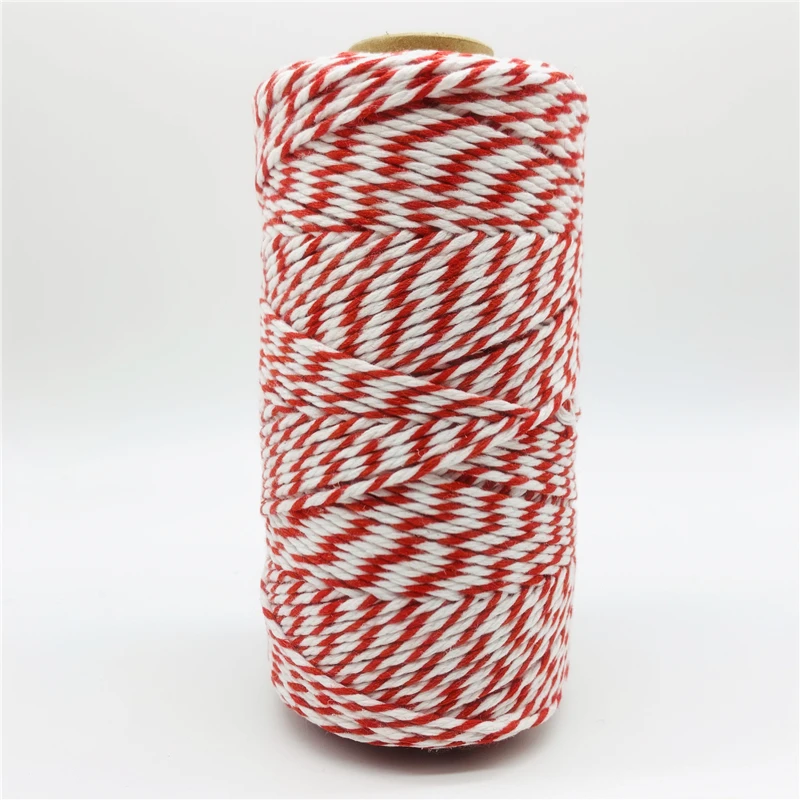 2MM 100% Cotton Rope Twisted String Cotton Cords Rope for Home Decor Handmade Christmas DIY Gift Wrap 10yards cotton rope
