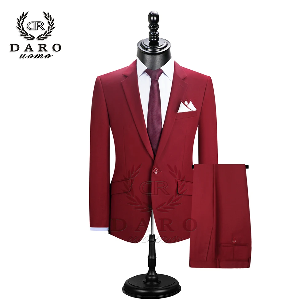 DR DARO UOMO Men Suits Blazer With Pants Slim Fit Casual One Button Jacket for Wedding DR8158