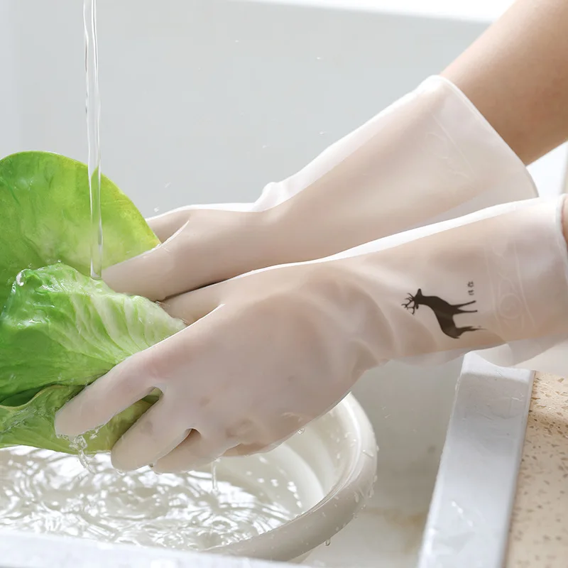 Ультратонкие силиконовые перчатки ПВХ кухонные перчатки водонепроницаемые портативные перчатки Мультяшные фотографии