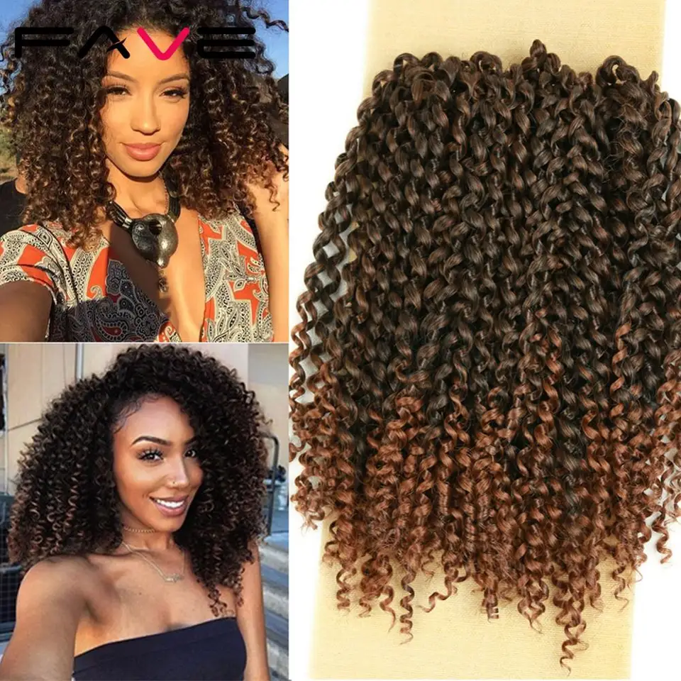 Fave 8 Inch 3 Pcs Lot Synthetic Hair Crochet Curly Hair Braid
