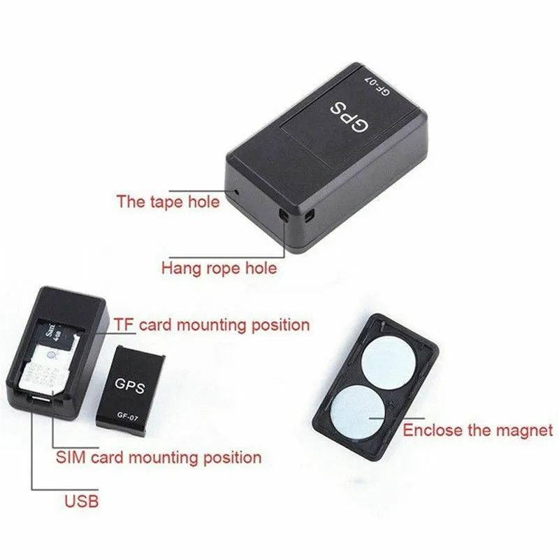 Мини gps трекеры мини GF-07 gps Постоянные Магнитные SOS Трекинговые устройства для автомобиля Детские локаторы системы