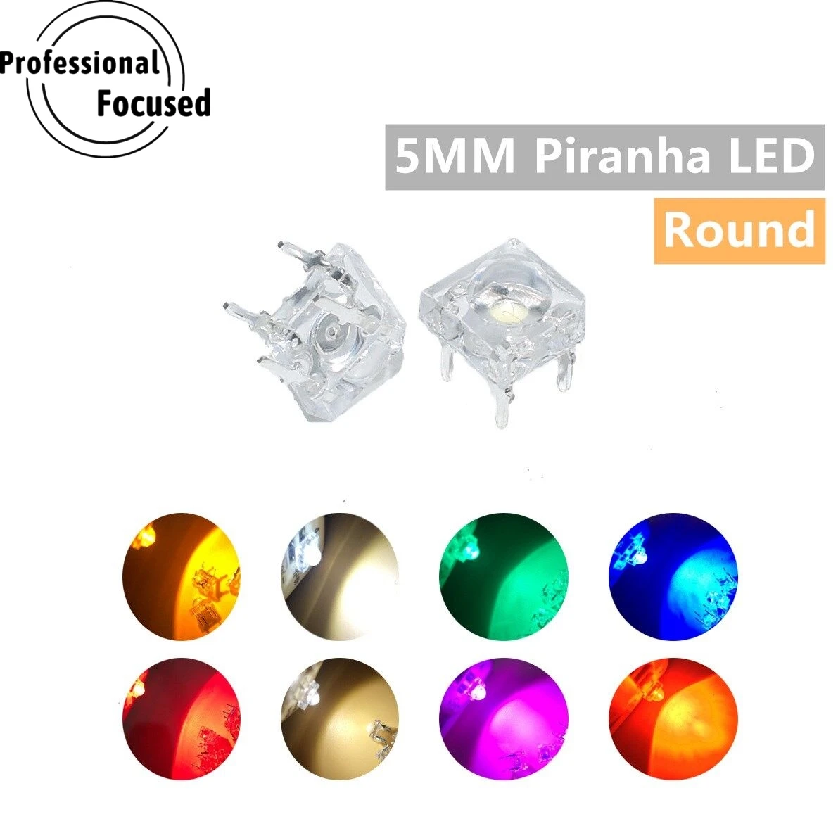 20 шт. F5 5 мм Piranha LED белый красный оранжевый RGB Розовый Синий Зеленый Желтый