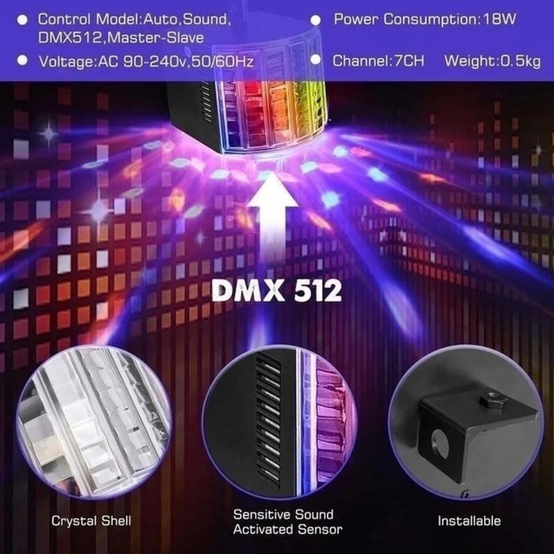 Обновленный светодиодный диско светильник RGB для дискотеки праздничное